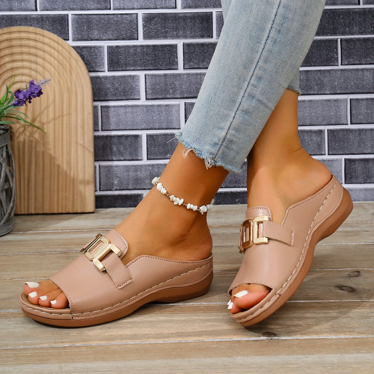 2025 Women's Fashion Casual Travel Shoes Bohemian Ethnic Style Double Button Design for Men and Women Comfortable Couple Beach