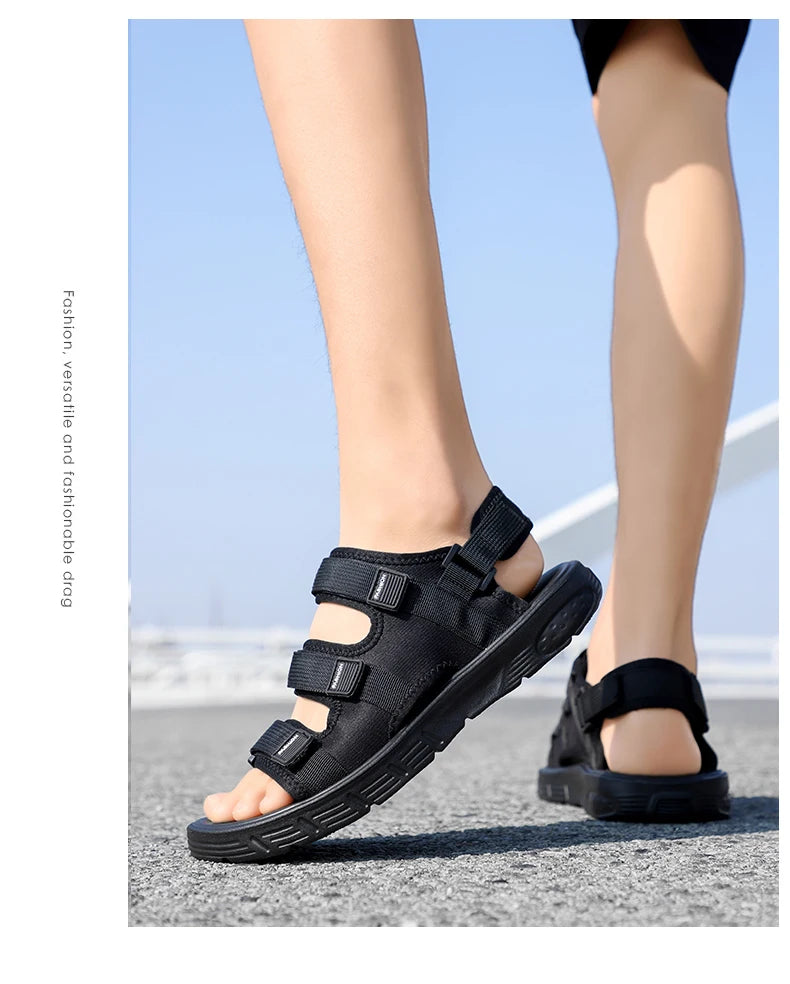 A Pair of Men's Sandals, Summer New Trendy Sports Outer Wear, Non-Slip, Wear-Resistant, Soft-Soled Driving, Cool Beach Shoes for Men