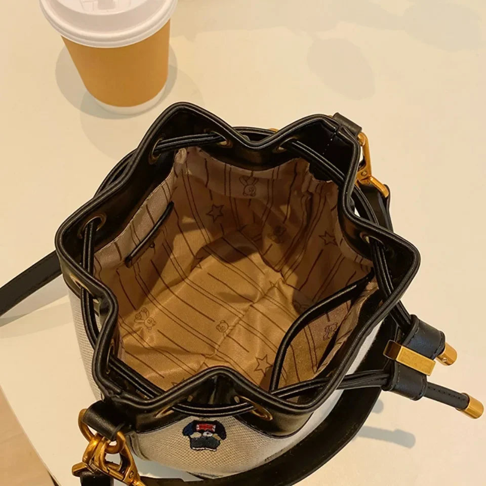 Drawstring Bucket Bag Large Capacity Women's Handheld Crossbody Messenger Bag Large Capacity Handheld Shoulder Armpit Bag