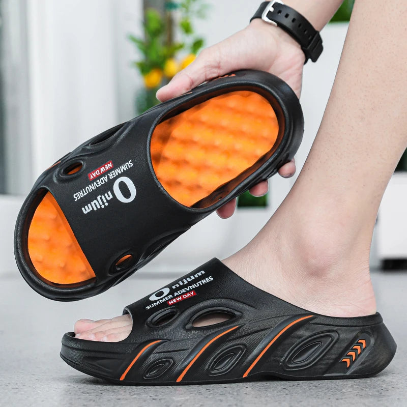 Men Summer Slippers High Quality EVA Sandals Soft Non Slip Platform Soft Slides Outdoor Beach Shoes Unisex Design Slippers