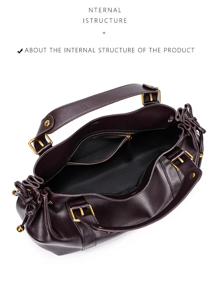 Women's Crossbody Simple Handbag Commuter Shoulder Boston Bag Stylish Versatile Work Bag Soft Polyester Interior