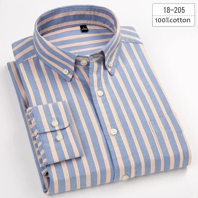 New in shirt plus size 8xL long-sleeve 100%cotton shirts for men slim fit formal plain shirt soft white black office clothes