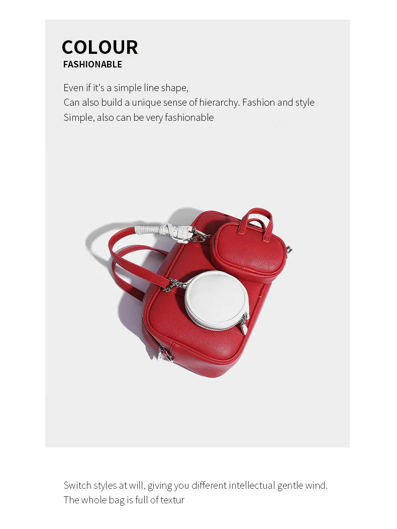 Boston Bag Women Fashion 2025 Euro-America Style Simple Shoulder Bag Handbags Composite Bag