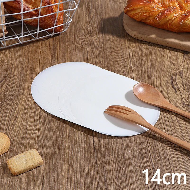 50Pcs Baking Oiled Paper Circle Parchment Paper Multifunction Liner BBQ Oven Patty Hamburger Paper Steamer Liners Baking Tool