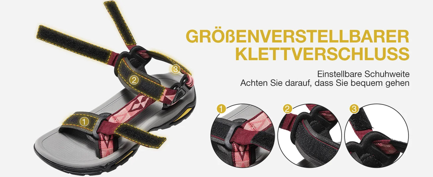 GOLDEN CAMEL Ladies Sandals Comfortable Hiking Sandals Women Adjustable Straps Beach Shoes for Outdoor Sports Walking Travelling