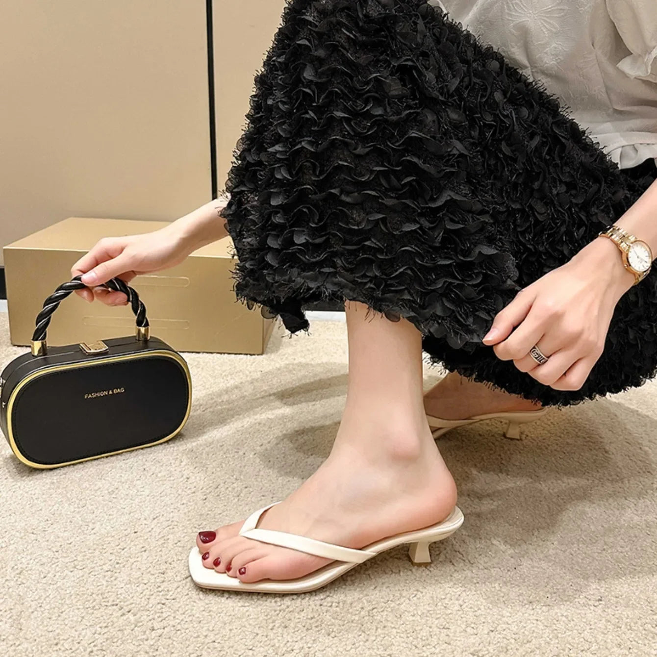 Women Slippers High Heels Sandals Sexy Open Toe Party Wedding New Summer Shoes Fashion Beach Woman Soft Slides Zapatos De Mujer