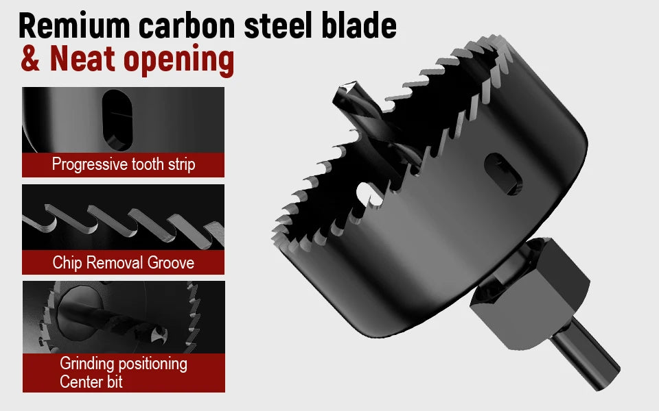 Hole Saw Set 11PCS Hole Saw Kit in Case Drill Bit Kit with Mandrels and Hex Key for Soft Wood Plywood Drywall PVC