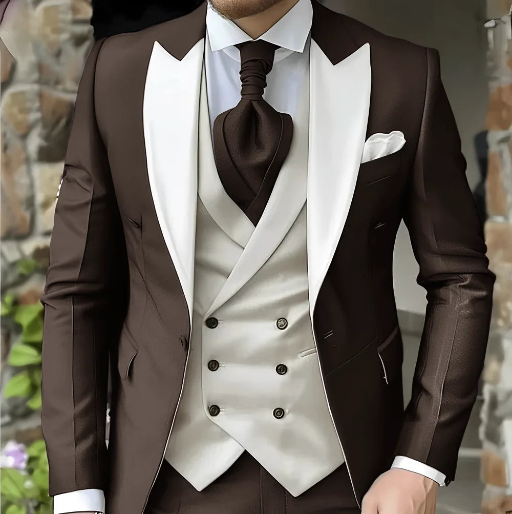 men's suit with peak lapel for wedding high-quality slim jackets Pointed collar double-breasted Carnivals men The latest