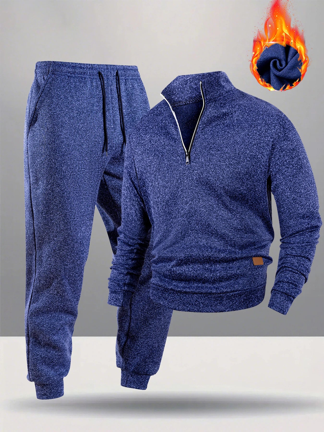 Men's Solid Color Casual Tracksuit Spring and Autumn 2025 New Long Sleeves Pullover + Pants Two-piece Set Daily Jogging Suit