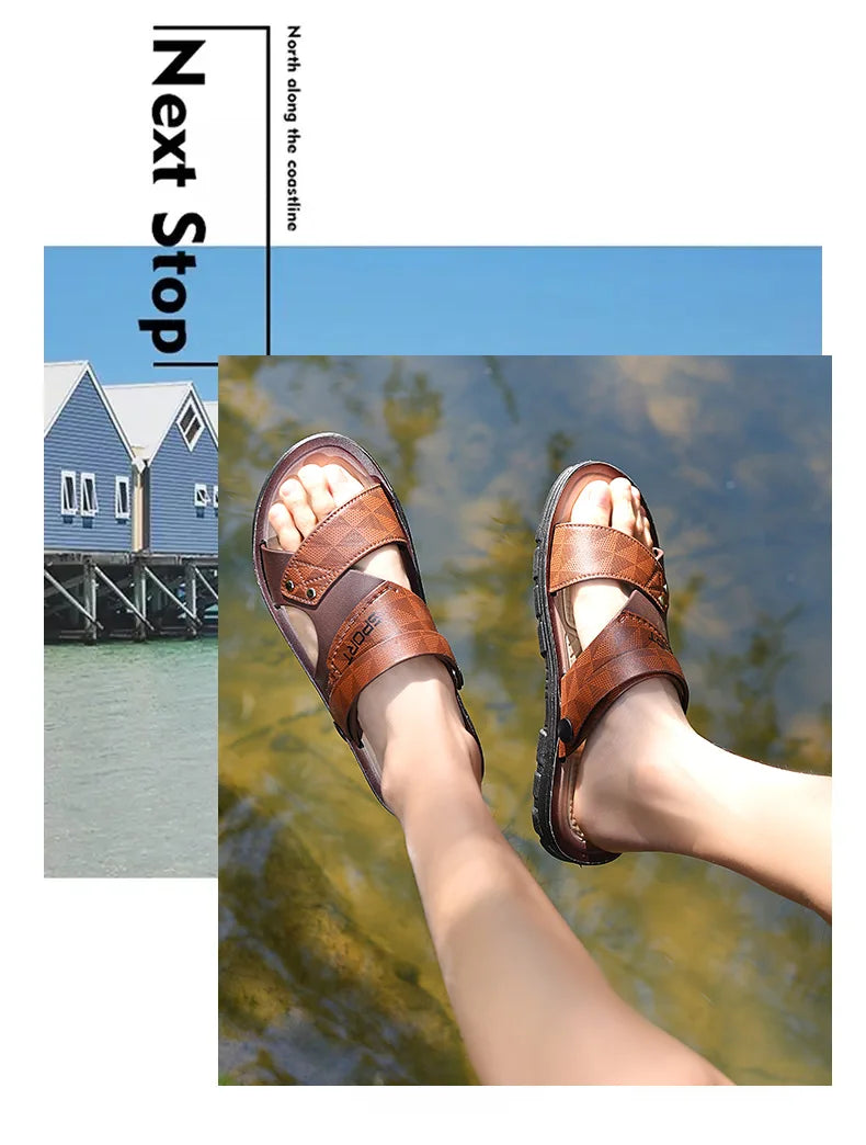 Men's Slippers Sandals Summer New Sandals Male Adult Casual Slippers For Men Beach Shoes Non-slip Open-toe Sandals For Outdoor