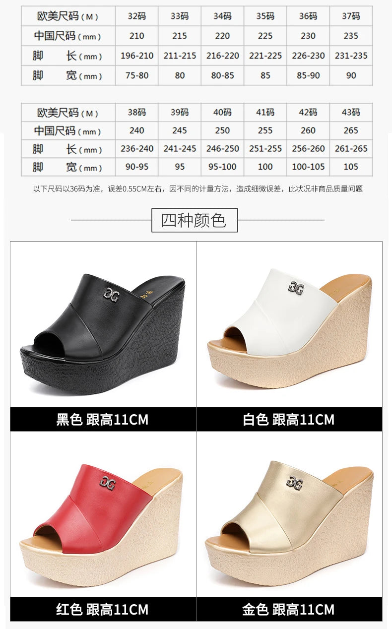 2024 Designer Summer Ladies Slippers New Fashion Thick Sole Wedge Women's Sandals High Heel Sandal Open Toe Fish Mouth Shoes