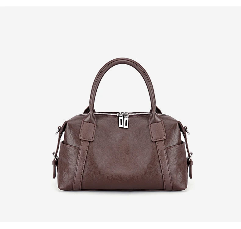 2026 New Women's Fashion Genuine Leather Handbag Female Large Capaci Luxury Designer Boston Totes Bag Shoulder Crossbody Bag