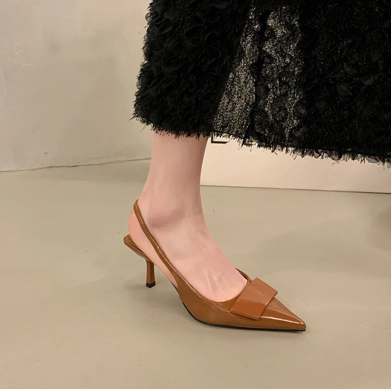 2026 Summer High Heel Women Sandals Fashion Pointed Toe Singbacks Shoes Design Style Banquet Party Sandalias Shoes