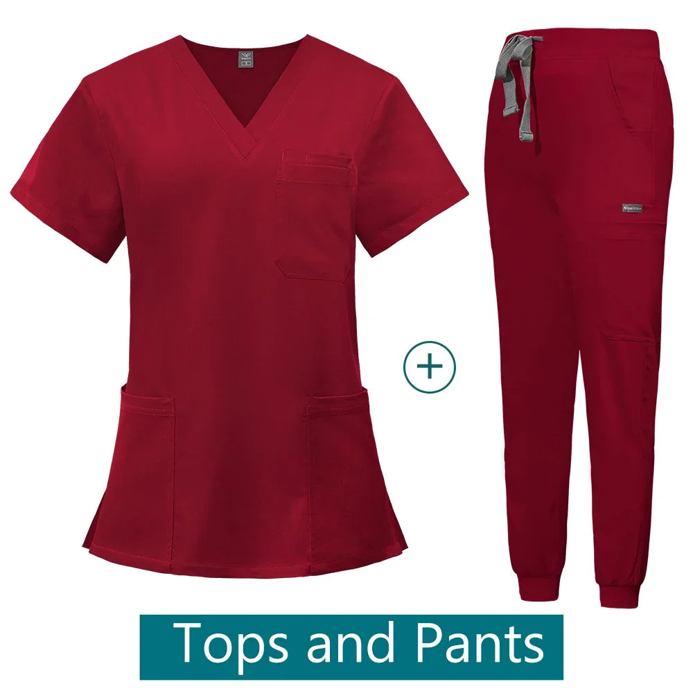 Scrubs Medical Uniforms Woman Multicolour SPA Beauty Uniform Dentist Veterinary Working Clothes Unisex Pharmacy Clinic Scrub New