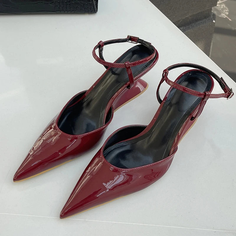 Fashion Wedges Shoes For Women Pointed Toe Female Footwear New 2026 Casual Ladies High Heels Sandals Slingbacks Heel Pumps