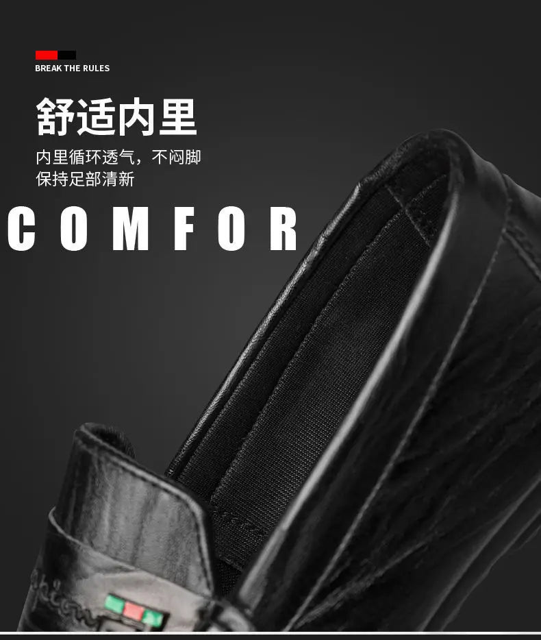 Spring Autumn Men Dress Shoes White Loafers Leather Casual Shoes Slip on Moccasin Shoes  Zapatos Casuales Designer Loafers Men
