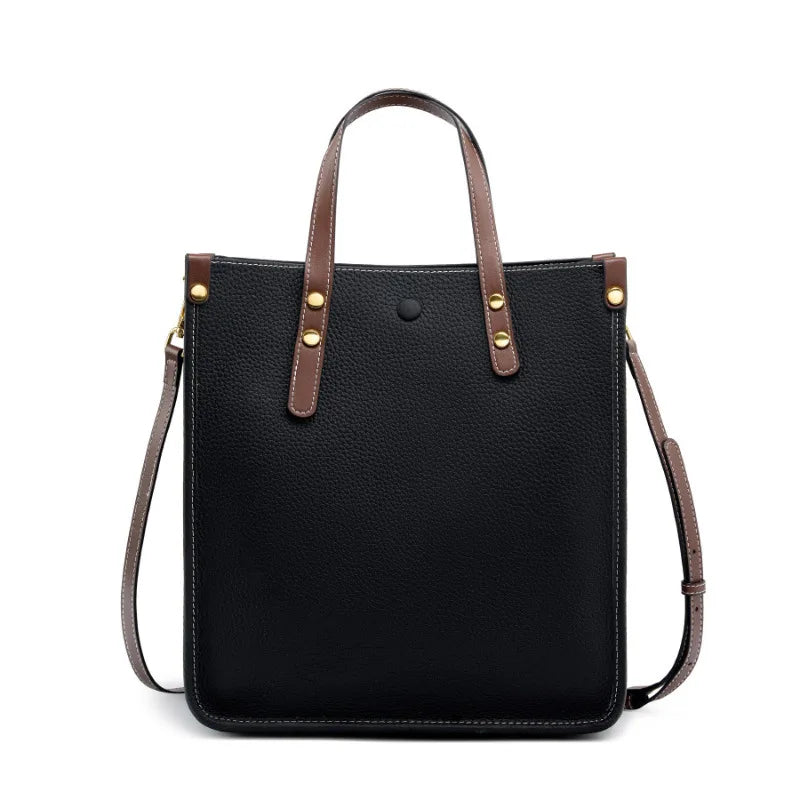 New Ladies Genuine Leather Handbags Big Women Bag Large Vintage Female 2025 Office Hand Shoulder Bags For Women Tote
