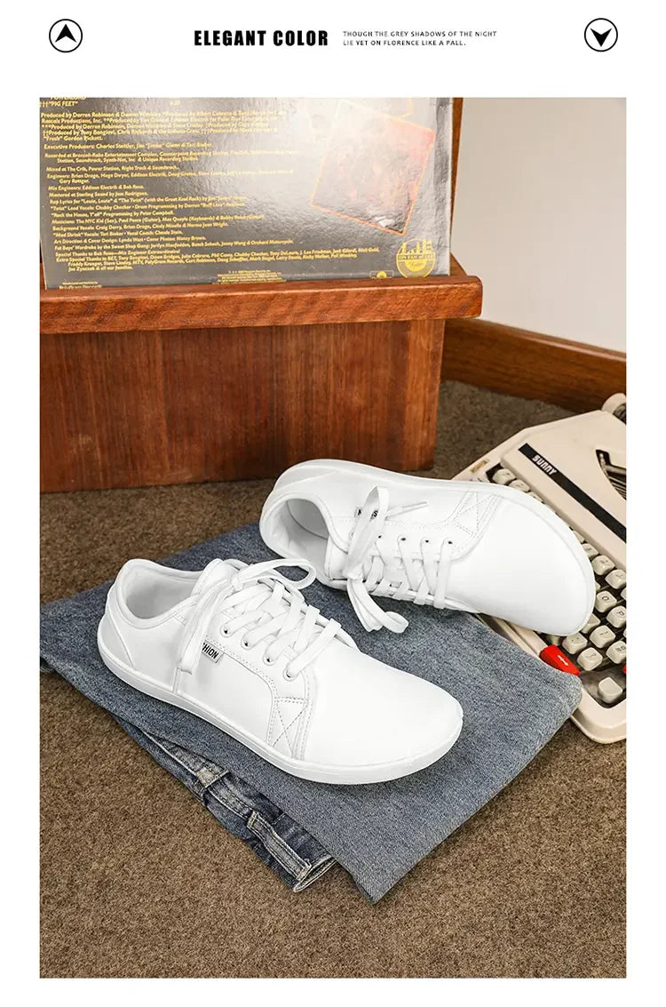Minimalist Shoe Size 37-48 Men's and Women's Wide Toe Barefoot Casual Artificial Leather Lightweight Walking Sports Shoes