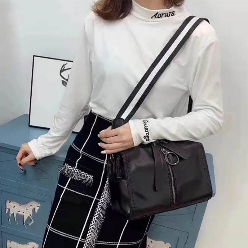 Fashion Women's Hand Bags Cowhide Luxury Casual Shoulder Bag  Ladies Versatile Trendy Chain High-capacity Crossbody Bags