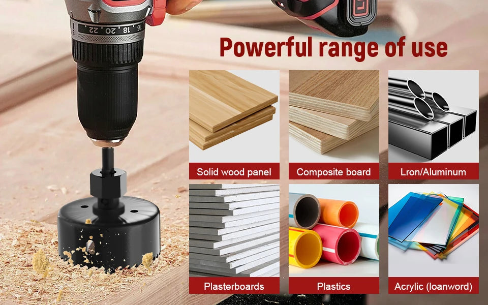 Hole Saw Set 11PCS Hole Saw Kit in Case Drill Bit Kit with Mandrels and Hex Key for Soft Wood Plywood Drywall PVC