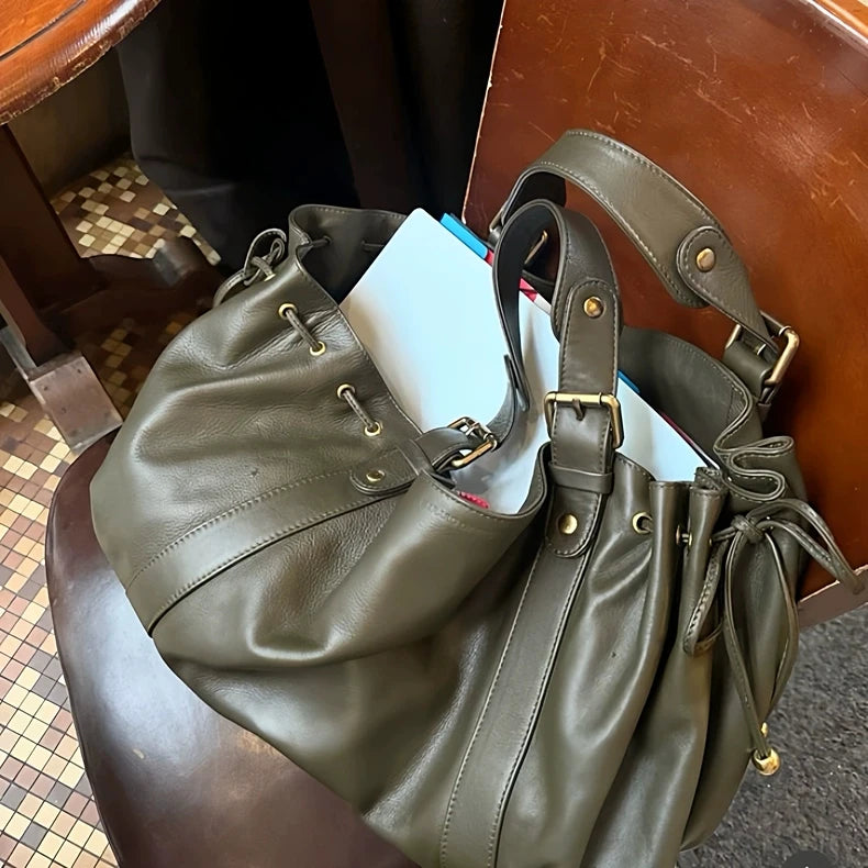 Women's Crossbody Simple Handbag Commuter Shoulder Boston Bag Stylish Versatile Work Bag Soft Polyester Interior