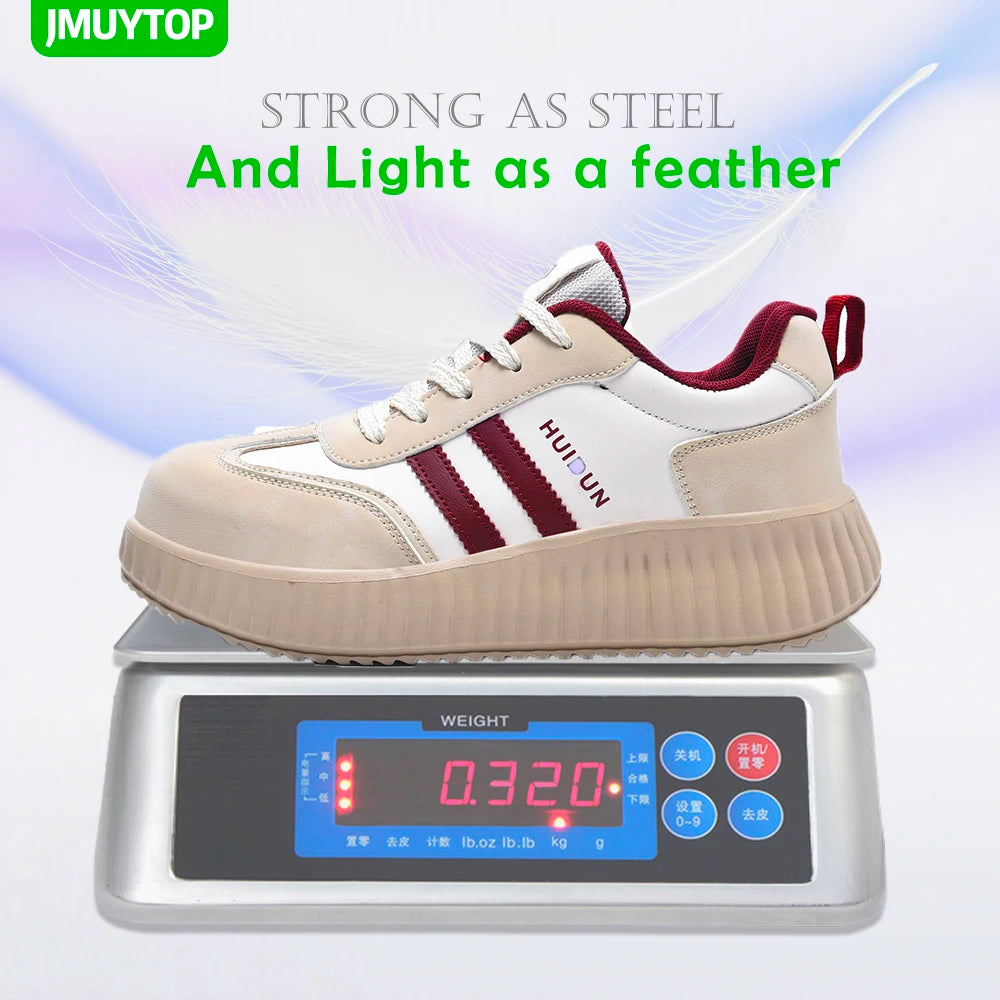 Lightweight women work Shoes Comfor safety shoes woman steel toe Sneakers Breathable Non-Slip female summer Hiking work boots