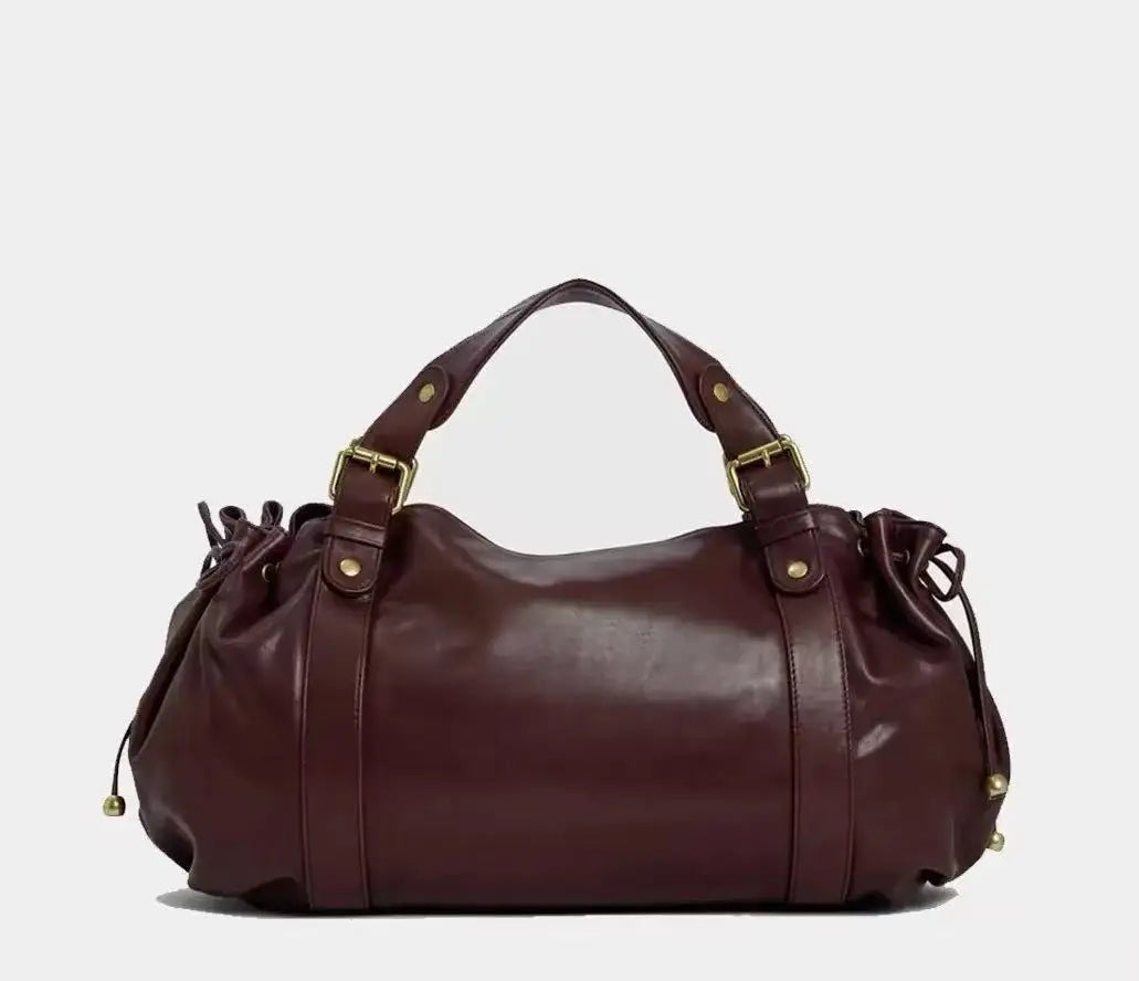 Women's Crossbody Simple Handbag Commuter Shoulder Boston Bag Stylish Versatile Work Bag Soft Polyester Interior