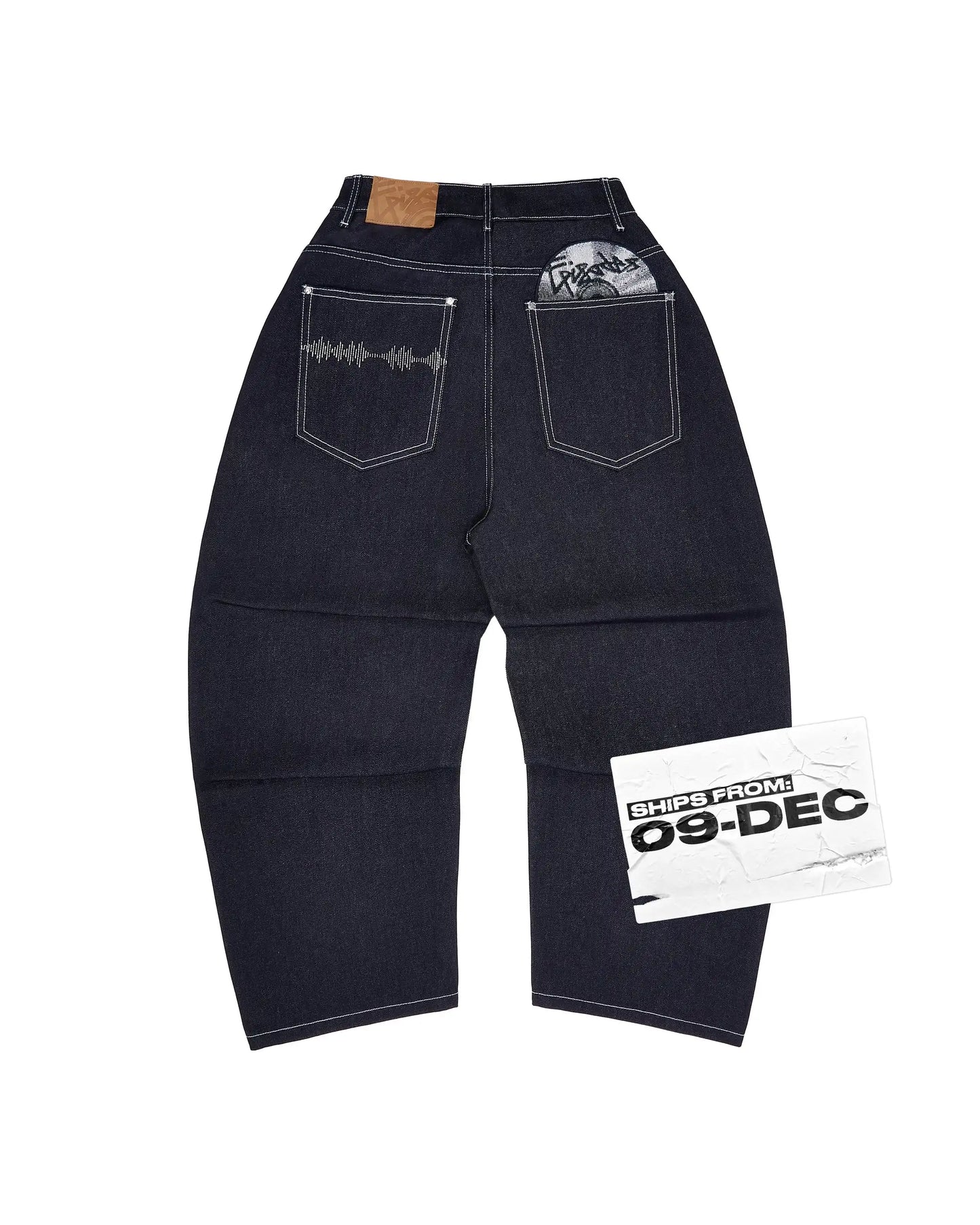 Vintage Black Denim Jeans Trendy Disc Embroidery Men And Women Wide Leg Pants Hip Hop Harajuku Streetwear Casual Baggy Jeans