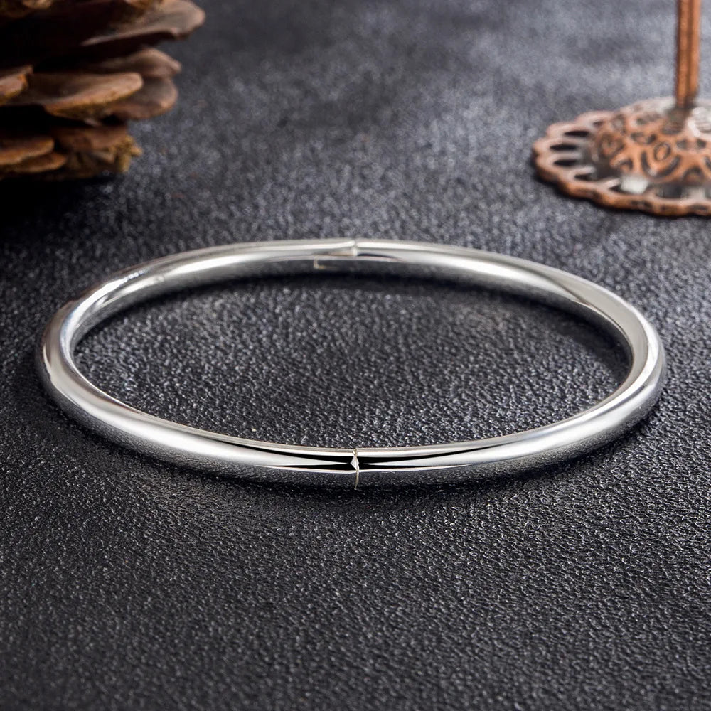925 Sterling Silver Simple Women Bracelet Bangles Ladies Luxury Designer Jewelry Accessories   GaaBou