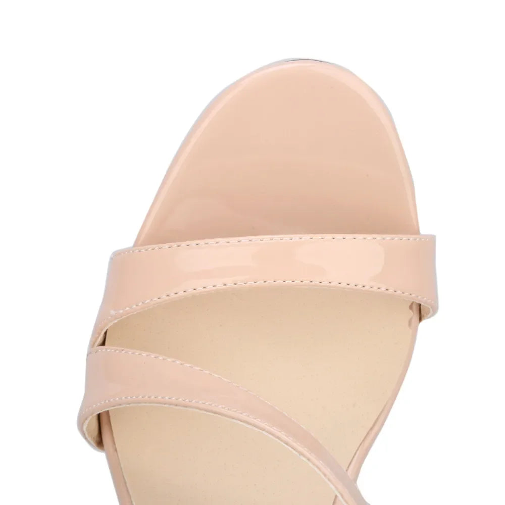 Ladies Dancing Shoes Sexy Women's Sandals Solid Open Toe High Heels Summer Ankle Strap Stiletto Dress Fish Mouth Sandal Women