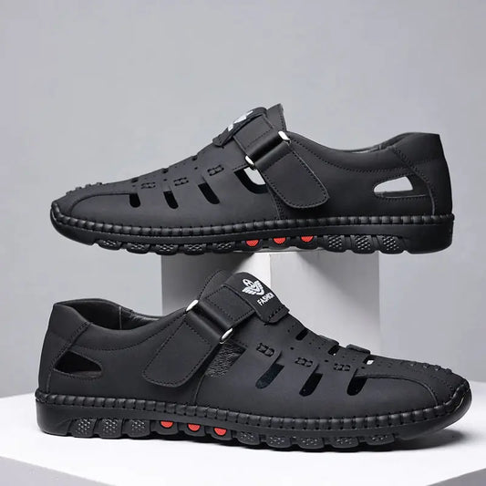 Men's Summer Sandals Comfortable Outdoor Breathable Casual Shoes 2023 Summer Beach Shoes Flat Business Genuine Leather Sandals