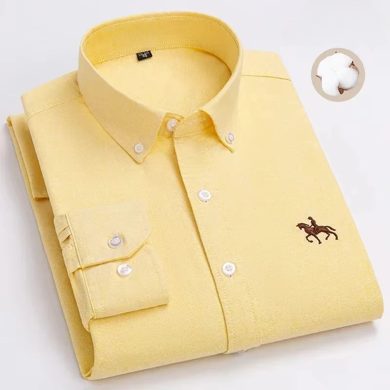 New in shirt 100%cotton plus size long-sleeve shirts for men slim fit formal fashion office shirt hight qulity plaid clothes