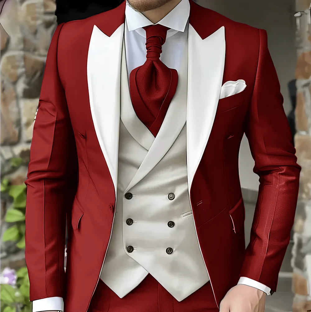men's suit with peak lapel for wedding high-quality slim jackets Pointed collar double-breasted Carnivals men The latest