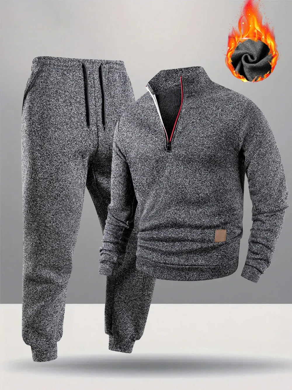 Men's Solid Color Casual Tracksuit Spring and Autumn 2025 New Long Sleeves Pullover + Pants Two-piece Set Daily Jogging Suit