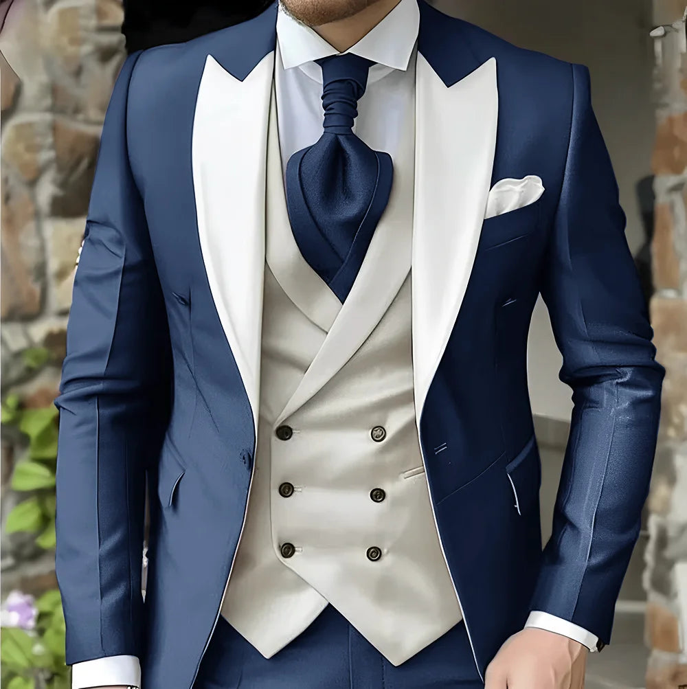 men's suit with peak lapel for wedding high-quality slim jackets Pointed collar double-breasted Carnivals men The latest