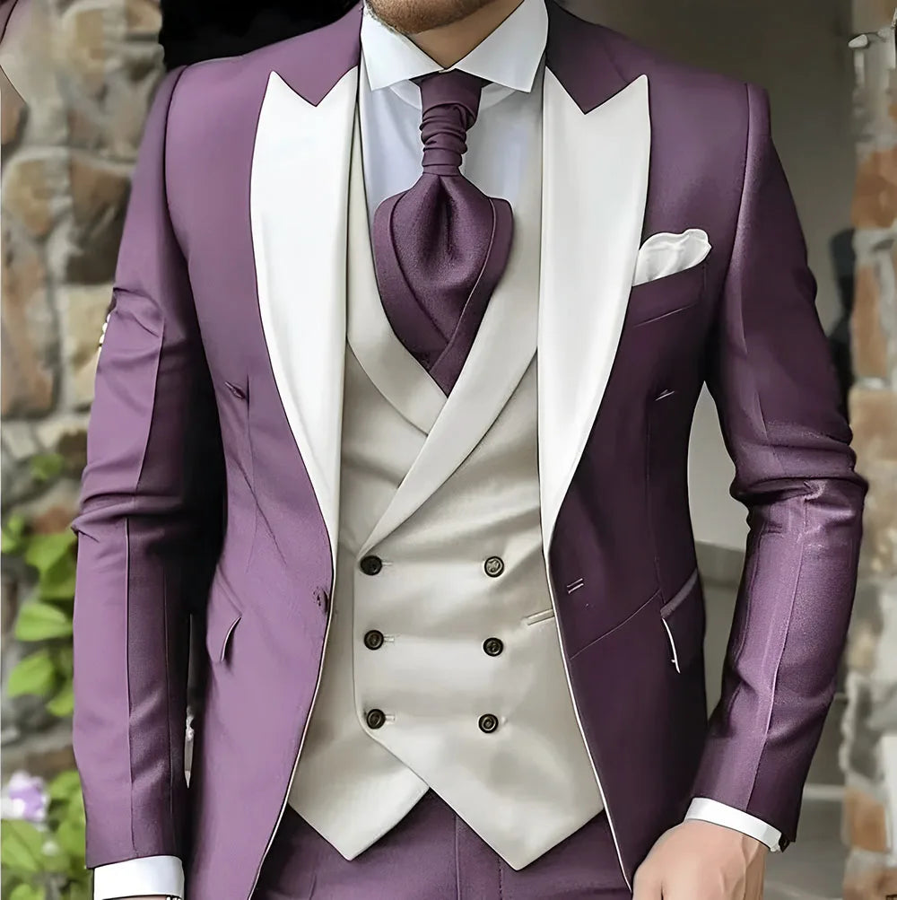 men's suit with peak lapel for wedding high-quality slim jackets Pointed collar double-breasted Carnivals men The latest