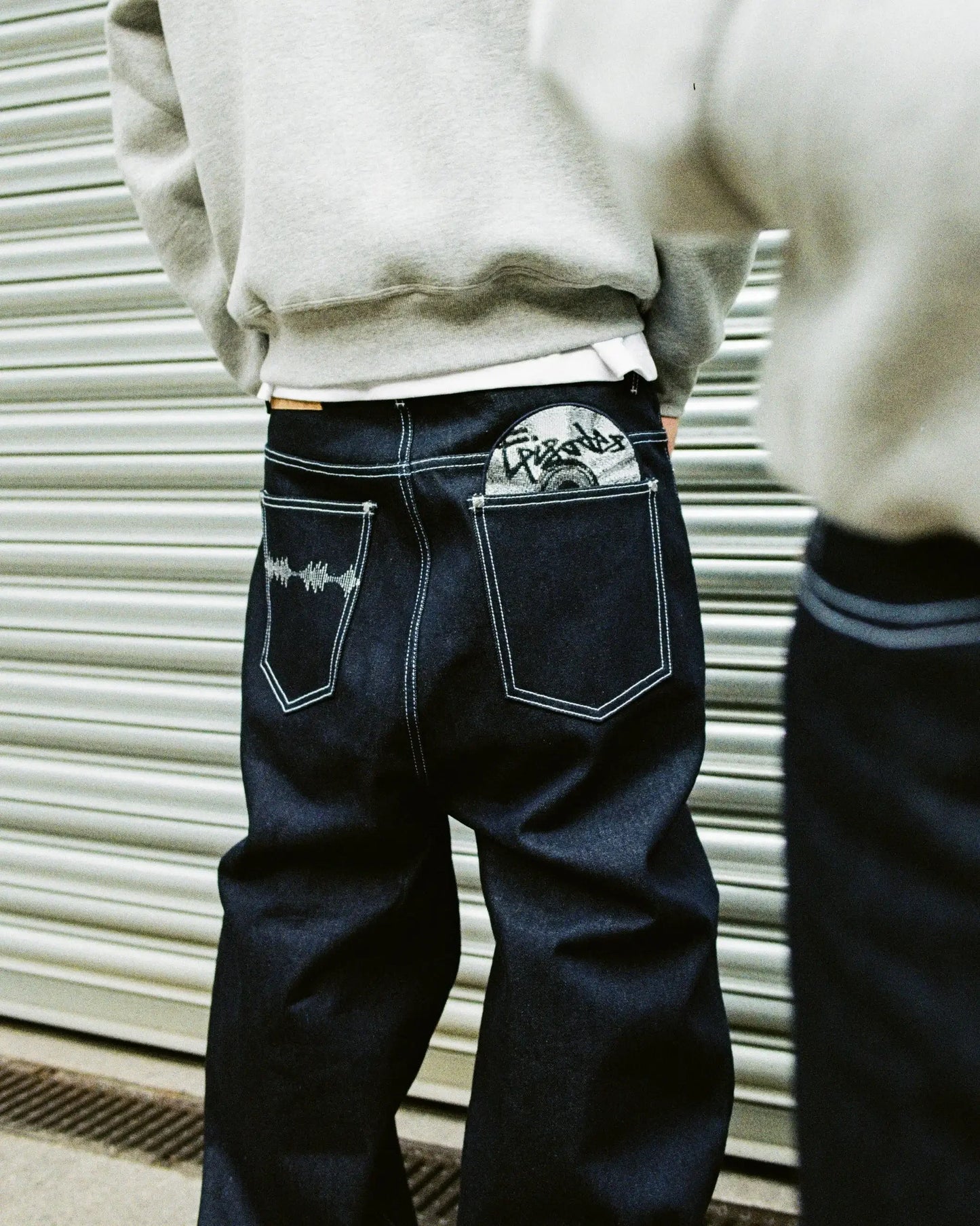 Vintage Black Denim Jeans Trendy Disc Embroidery Men And Women Wide Leg Pants Hip Hop Harajuku Streetwear Casual Baggy Jeans