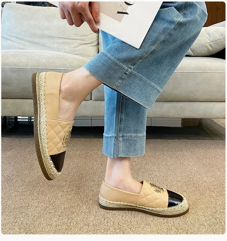 New Shoes for Women Leather Flat Boat Shoes Designer Fisherman Shoes Girl Fashion Slip-on Loafers
