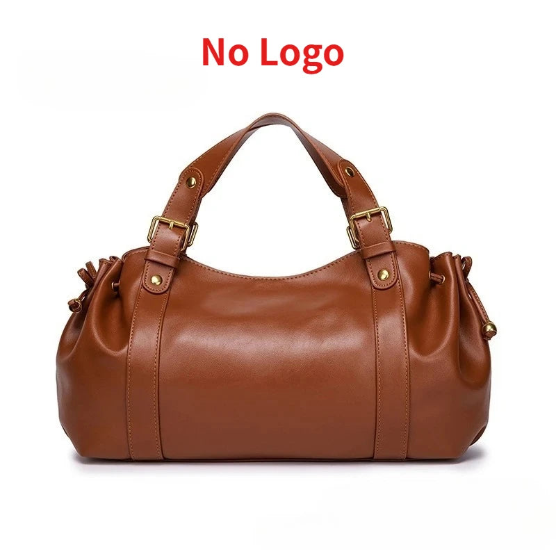 Women's Crossbody Simple Handbag Commuter Shoulder Boston Bag Stylish Versatile Work Bag Soft Polyester Interior