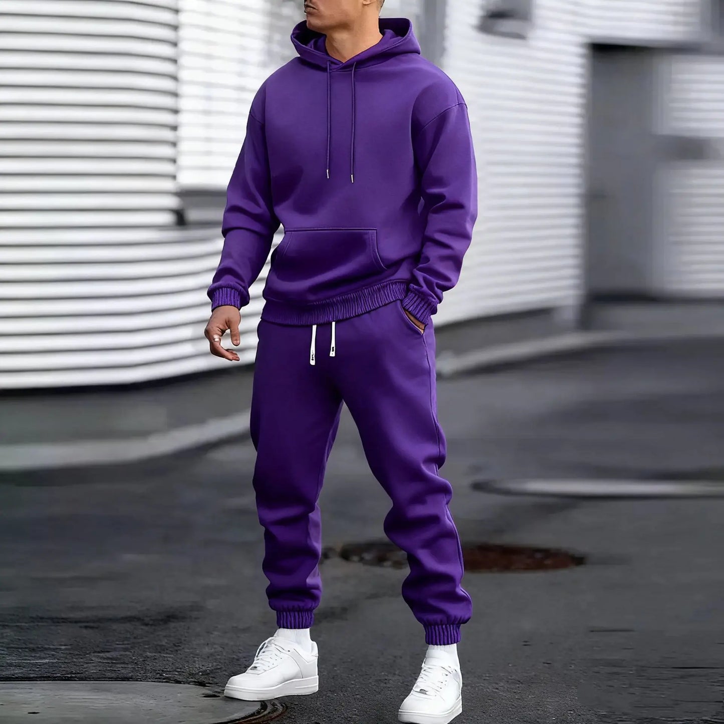 2026 Men Sets Casual Sports Two Piece Sets Spring Autumn Loose Comfortable Simple Tracksuits Man Solid Hoodies Sweatpants Outfit