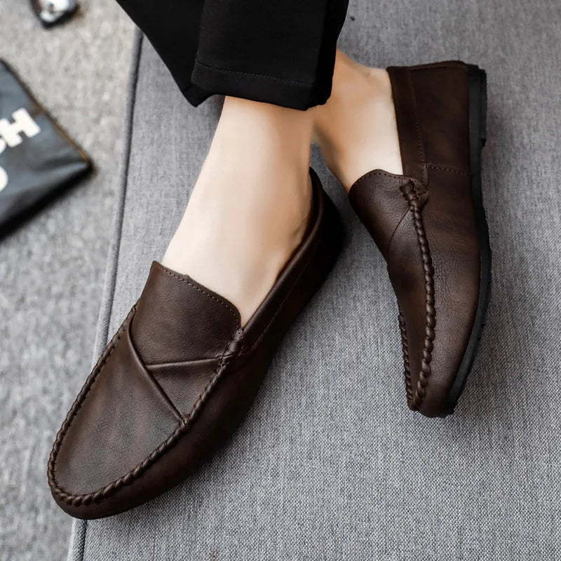 2025 Luxury Trendy Dress Shoes Men Loafers Split Leather Moccasins Shoes for Men Formal Mariage Wedding Shoe Botas Para Hombre