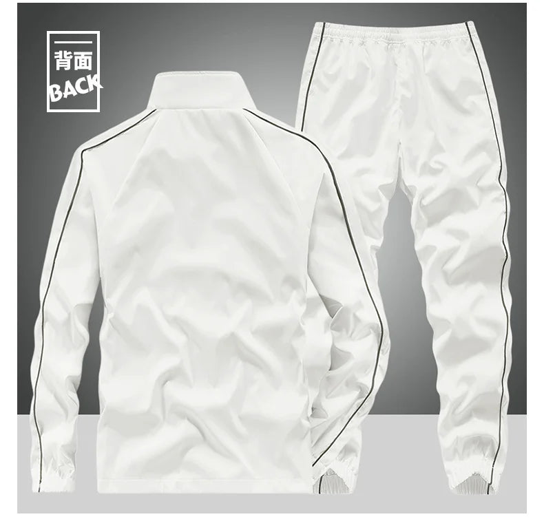 Men's Sportswear Fashion Spring Autumn Sets Training Suit 2 Pieces Set Jacket+Sweatpants Mens Casual Tracksuit