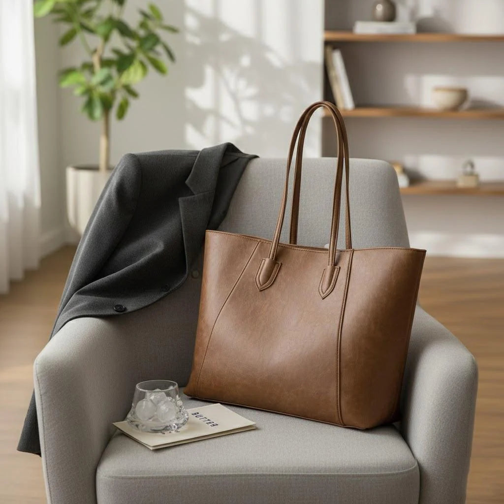 Large Tote Bag for Women Big Capacity Casual Commuting Bag Versatile Shoulder Bag Travel Shopping Use Retro Fashion Handbag