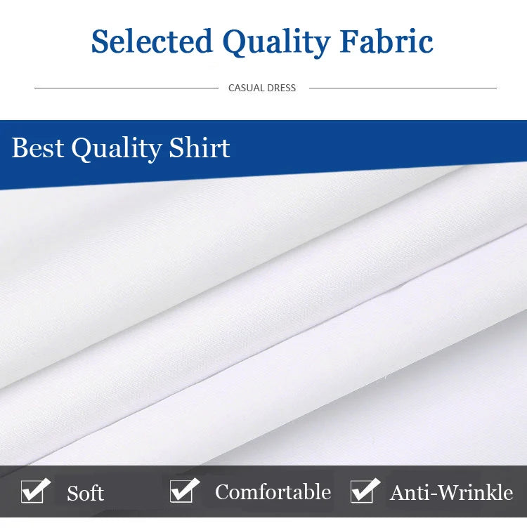 High Quality Non-ironing Mens Dress Shirt Short Sleeve New Solid Male Clothing Fit Business Shirts White Black Blue Navy Red