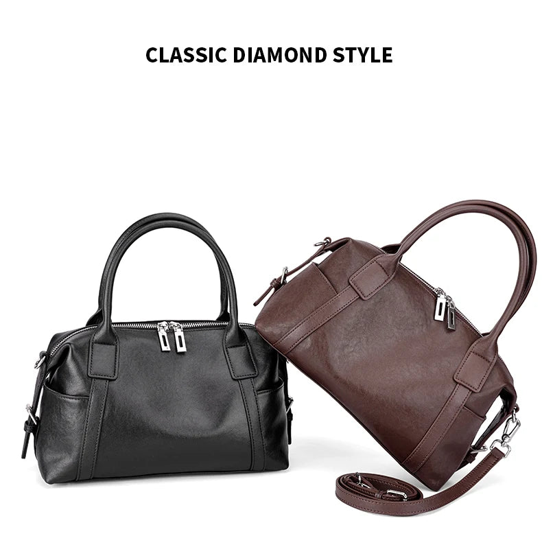 2026 New Women's Fashion Genuine Leather Handbag Female Large Capaci Luxury Designer Boston Totes Bag Shoulder Crossbody Bag