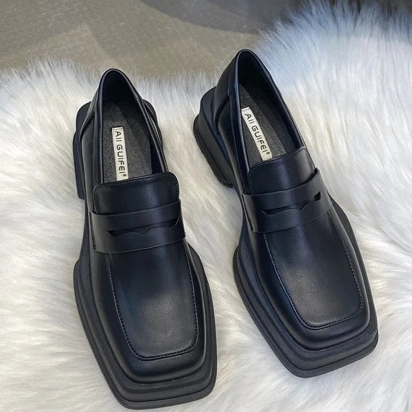 2025 New Women'S Shoes Low Heel Loafers Casual Ladies Slip on Square Toe Shoes Female Elegant Fashion Shoes Zapatillas Mujer