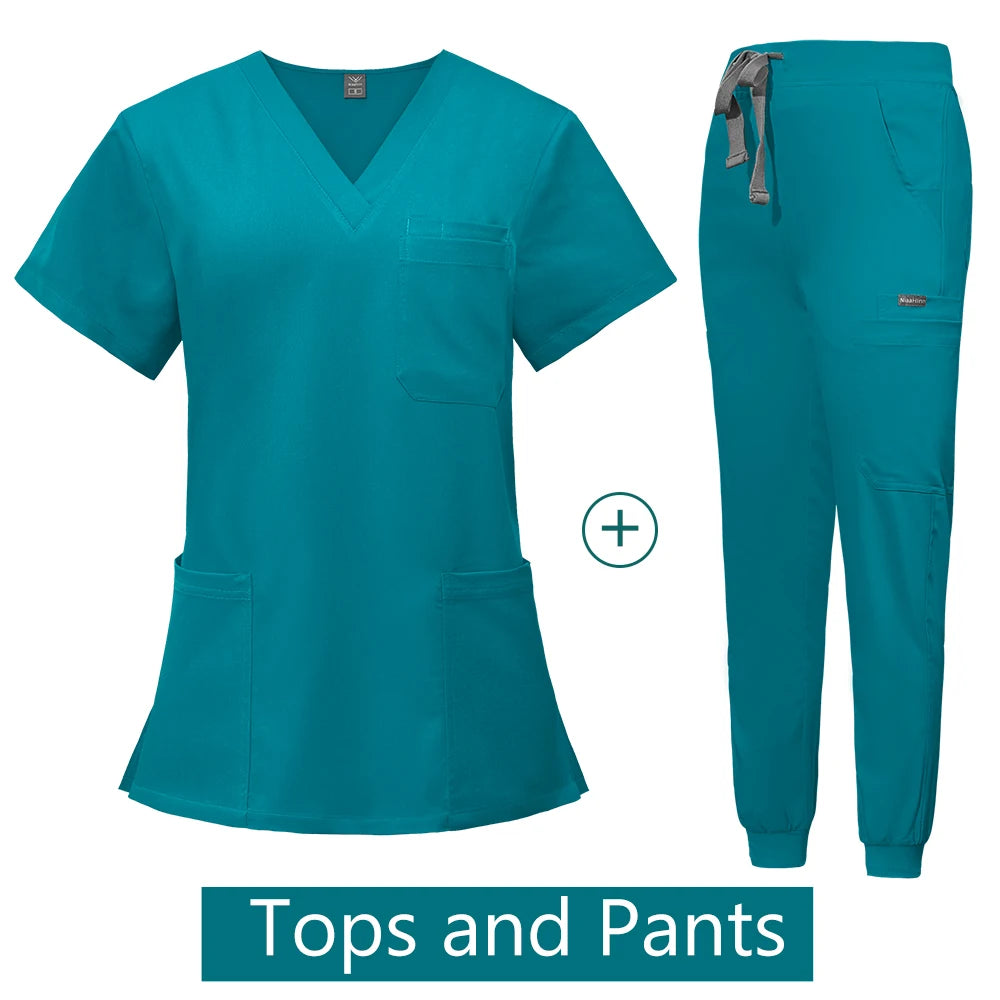Scrubs Medical Uniforms Woman Multicolour SPA Beauty Uniform Dentist Veterinary Working Clothes Unisex Pharmacy Clinic Scrub New