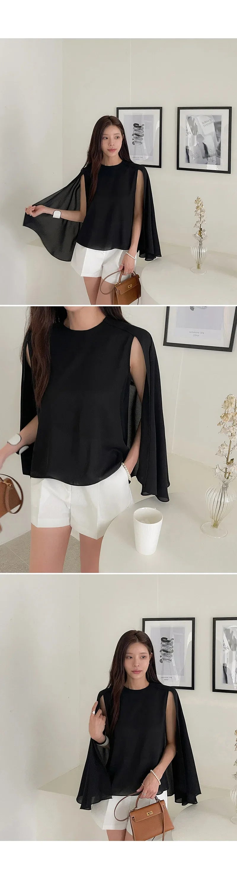 Women Blouse Summer Chiffon Loose Batwing Sleeve Office Ladies Cape Shirt Fashion Designed Tops New