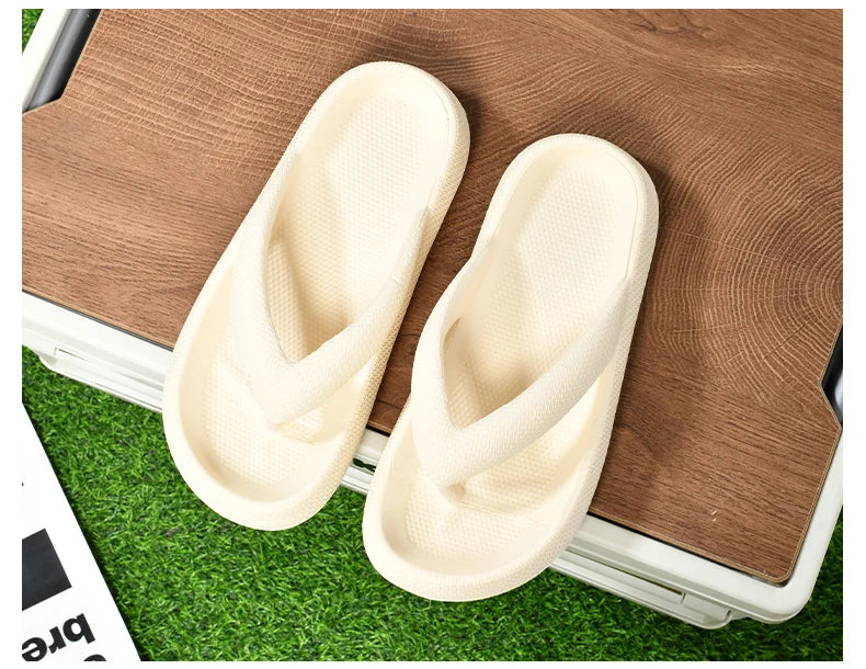 Ladies Lightweight Solid Color Sandals - Casual Indoor/Outdoor Couples Flip Flops, Comfortable Slip-On Beach Footwear