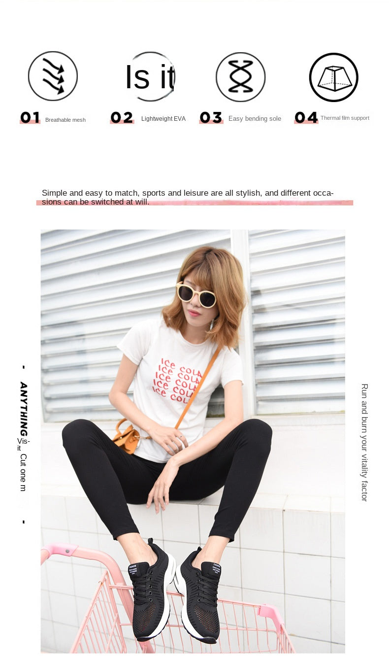 Women Sneakers Lightweight Knitted Shoes Women Casual Flats Shoes Female Tennis Shoes Non-Slip Women Sport Shoes